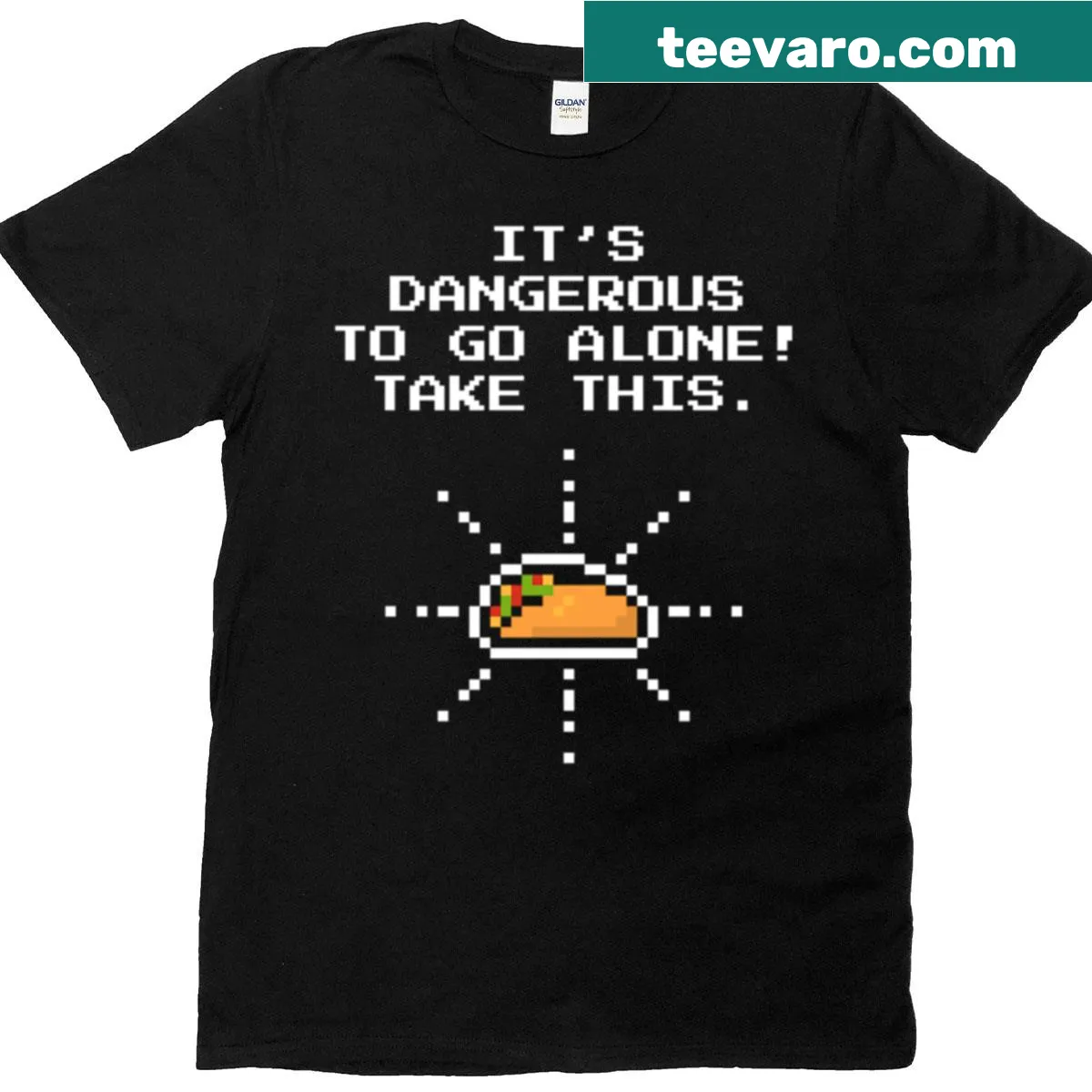 Whimsical taco illustration on a playful T-shirt design — on a men's t-shirt