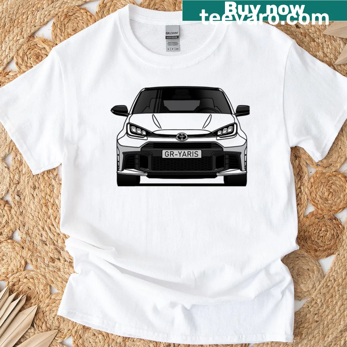 Illustration of a Japanese street sports car on a T-shirt — on a men's t-shirt