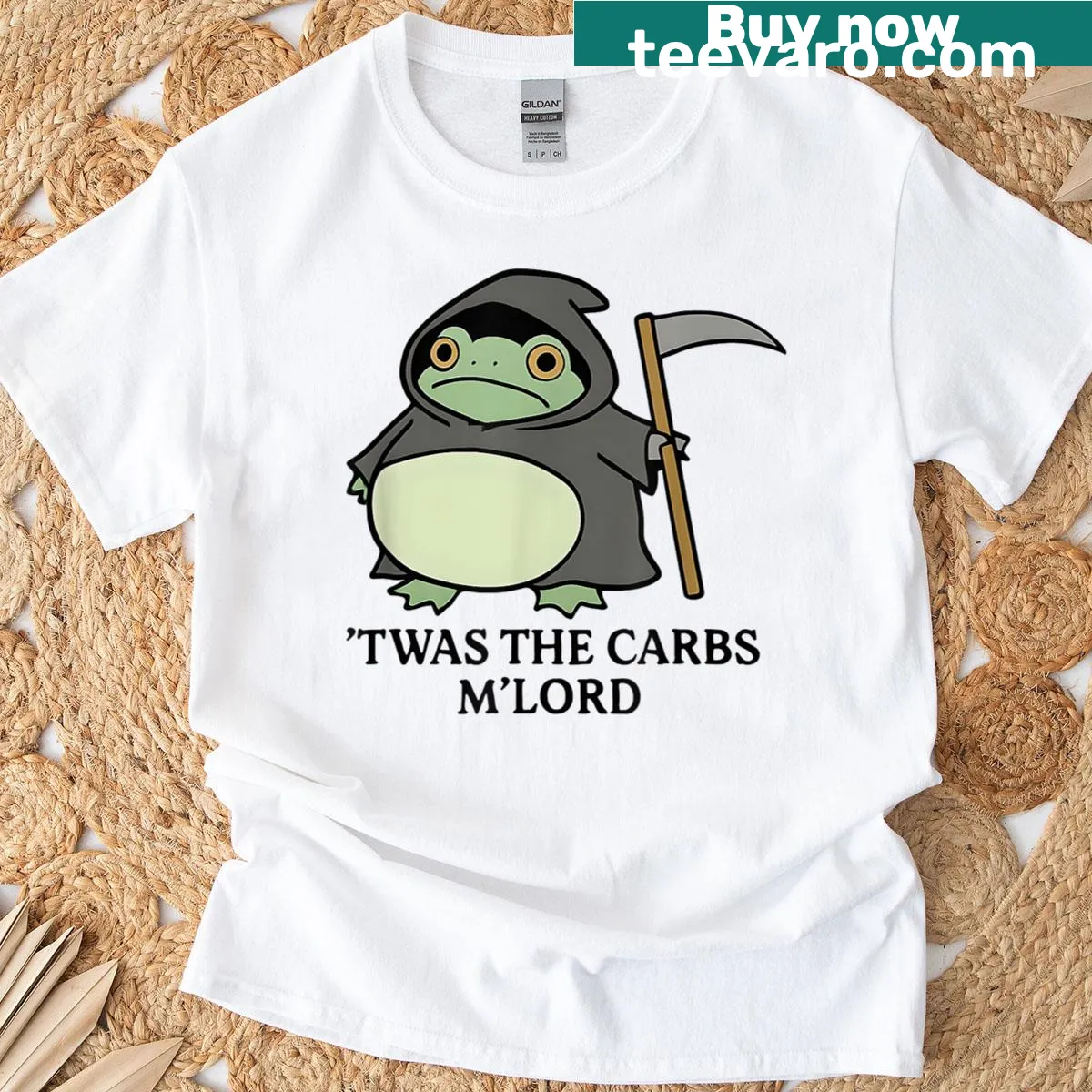 Whimsical design celebrating carbs on t-shirt — on a men's t-shirt