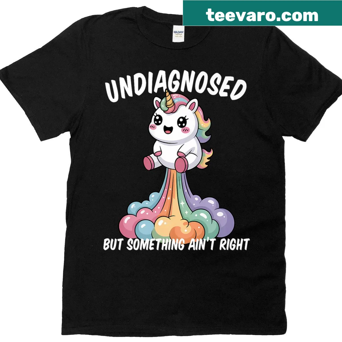 T-shirt featuring the phrase Undiagnosed But Something Aint Right — on a men's t-shirt