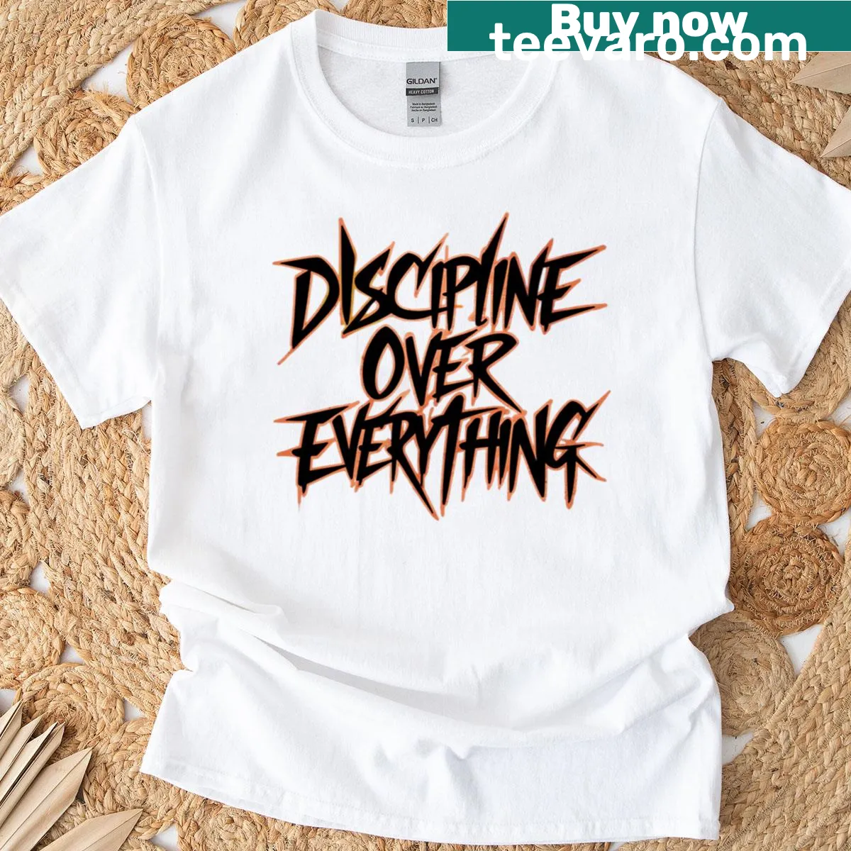 Playful T-shirt featuring a slogan about urban discipline and grind. — on a men's t-shirt