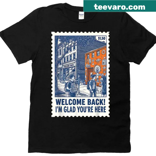 First day back to school teacher t-shirt with welcoming text