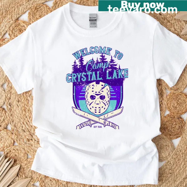 Illustrated oversized T-shirt inspired by Camp Crystal Lake.