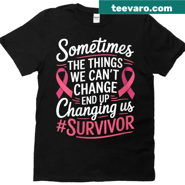 Supportive t-shirt with 'Breast Cancer Warrior' and pink ribbon graphic