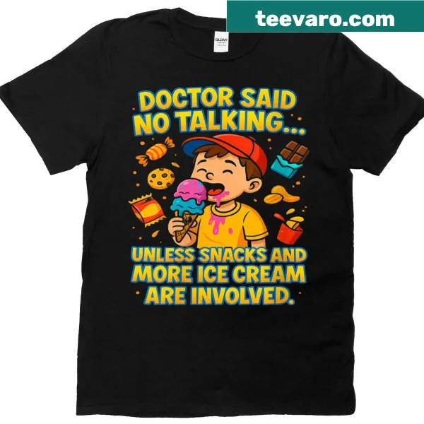 Funny t-shirt for kids with ice cream and vocal rest theme