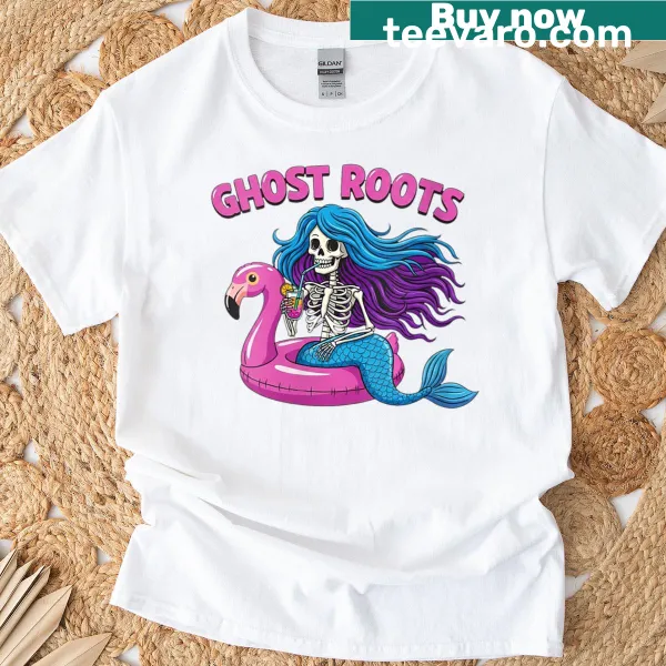 Cute ghost design on a Halloween-themed t-shirt for women