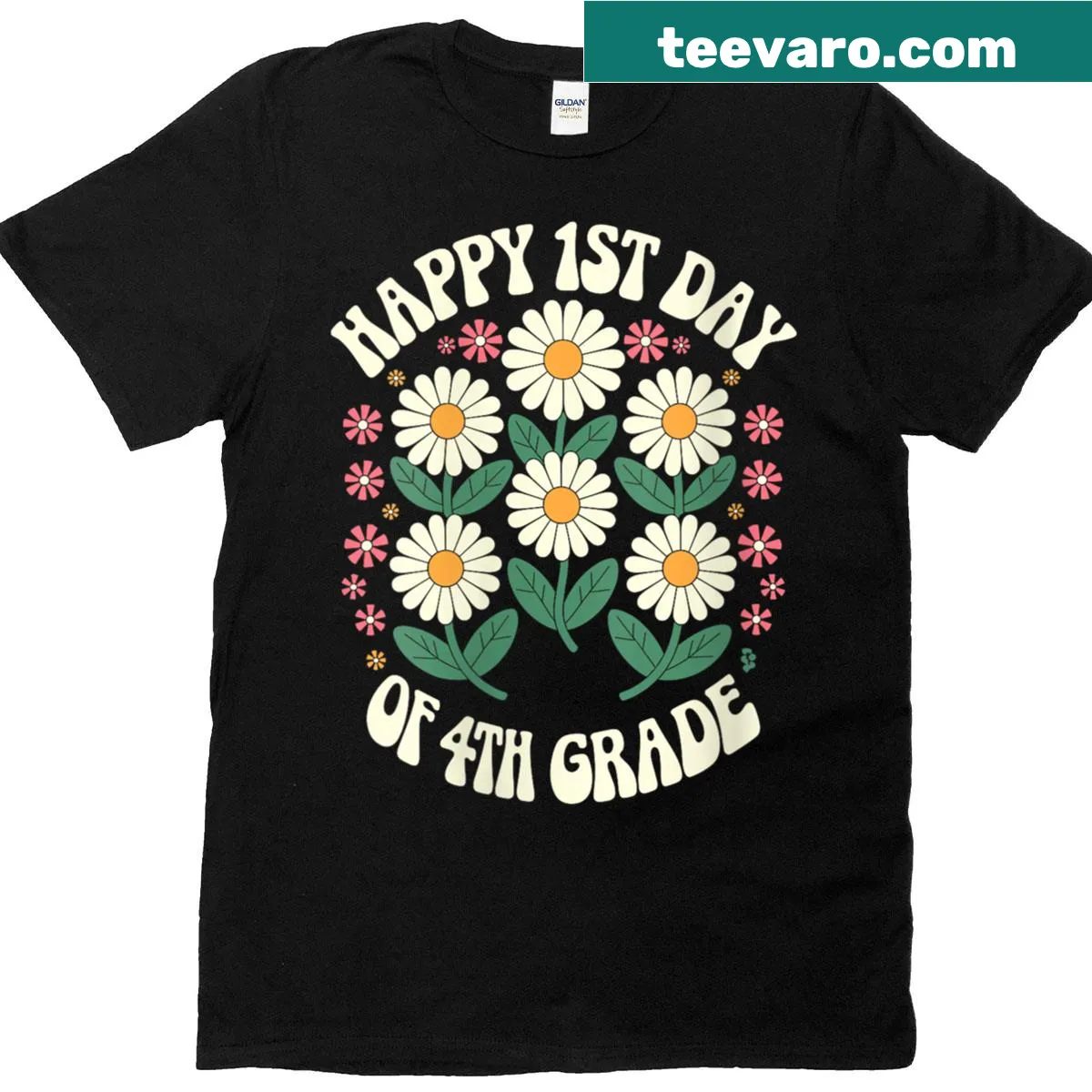 Funny back-to-school t-shirt for teachers celebrating fourth grade — on a men's t-shirt