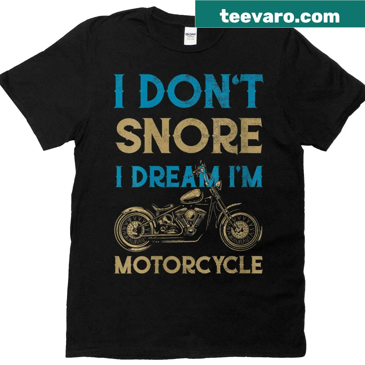 Humorous motorcycle-themed T-shirt with funny saying for women — on a men's t-shirt