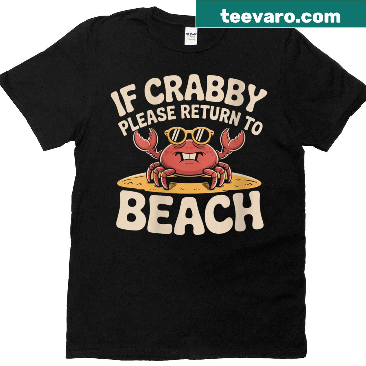 Funny summer-themed T-shirt with beach saying — on a men's t-shirt