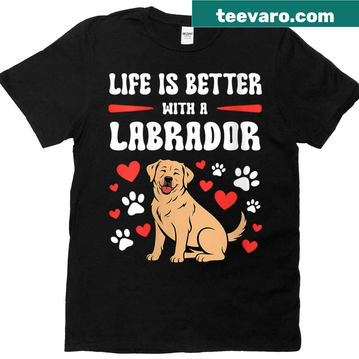 T-shirt with the phrase Life Is Better With A Labrador — on a men's t-shirt