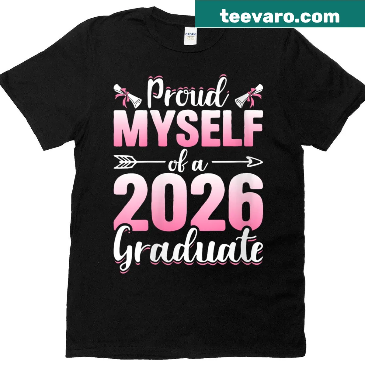 Proud graduate 2026 T-shirt with bold text — on a men's t-shirt