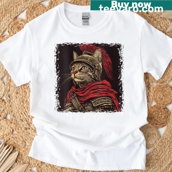 Graphic of a Roman legion cat warrior on a T-shirt