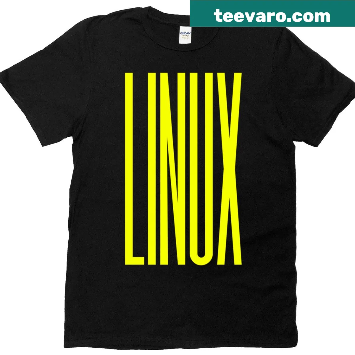 Retro Linux-themed T-shirt with the Linux logo for programmers — on a men's t-shirt