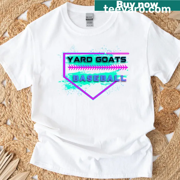 Badge-style YG Home Plate graphic on a T-shirt