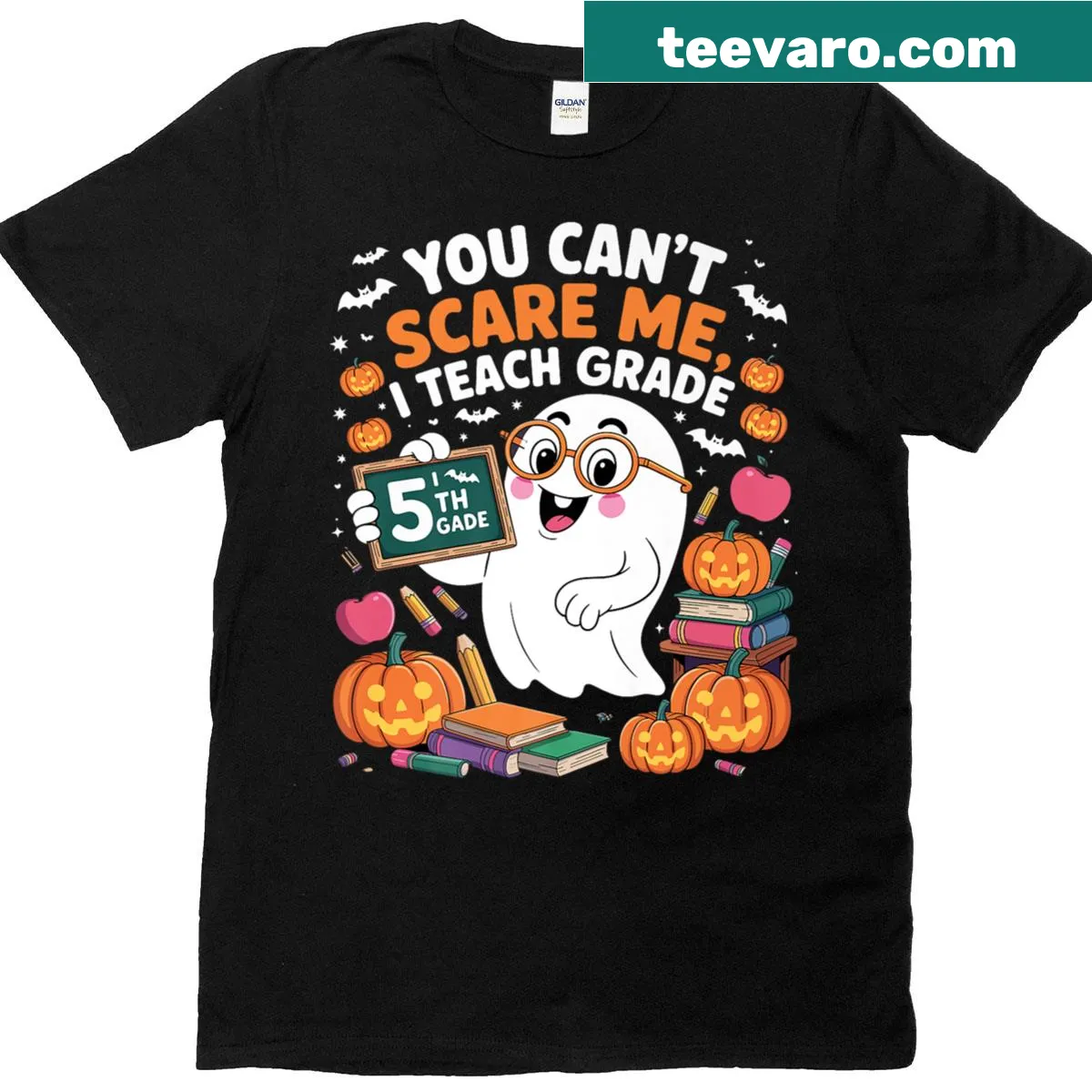 Ghost Teacher Halloween T-shirt with humorous teaching quote — on a men's t-shirt