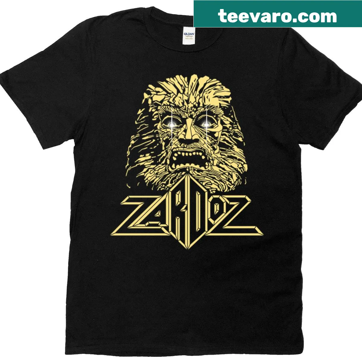 Minimalist silhouette of Zardoz from the classic film — on a men's t-shirt