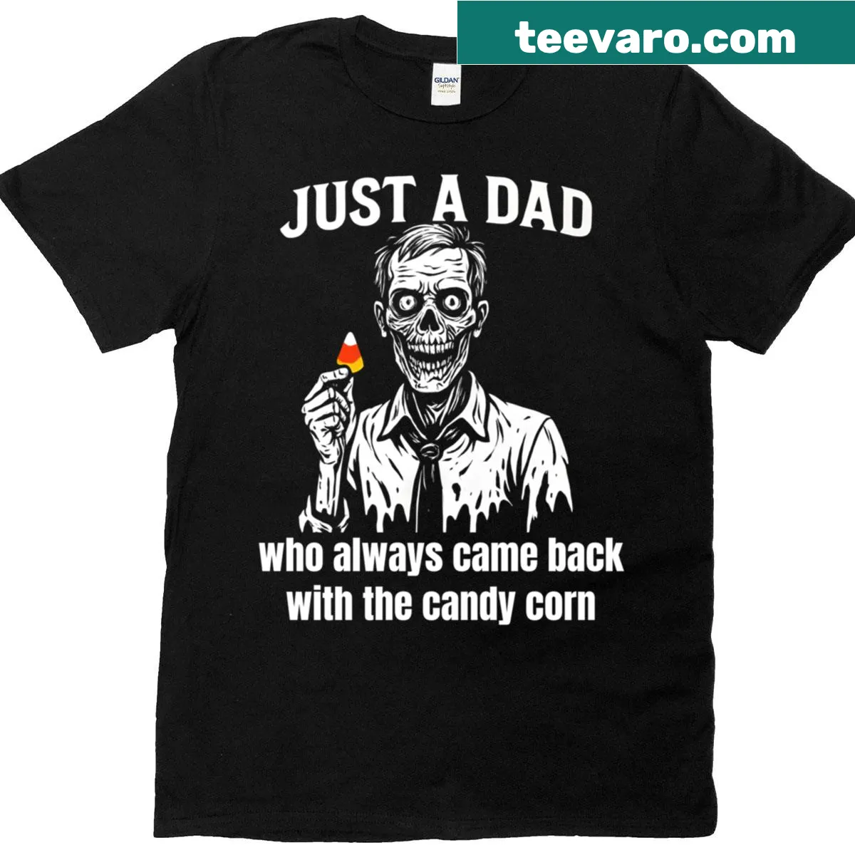 Funny Zombie Dad Halloween T-shirt with playful undead graphic — on a men's t-shirt