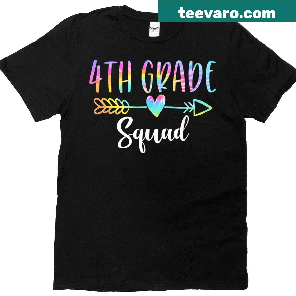 Back to school t-shirt with text '4th Grade Squad' — on a men's t-shirt