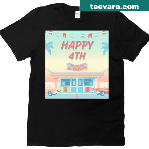 Stylish shirt featuring 'USA' and 'God' typography for Fourth of July