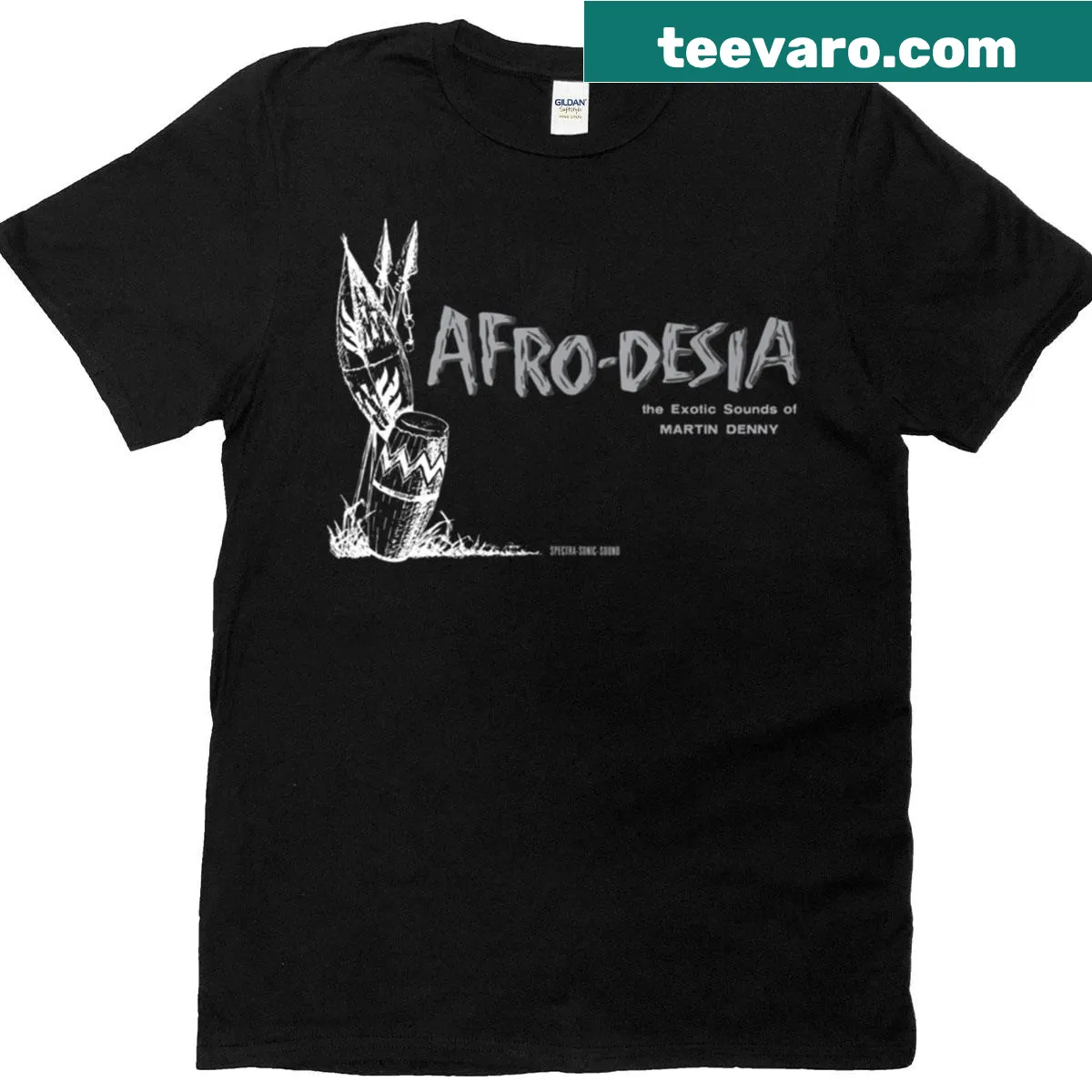T-shirt celebrating Martin Denny and Exotica music — on a men's t-shirt