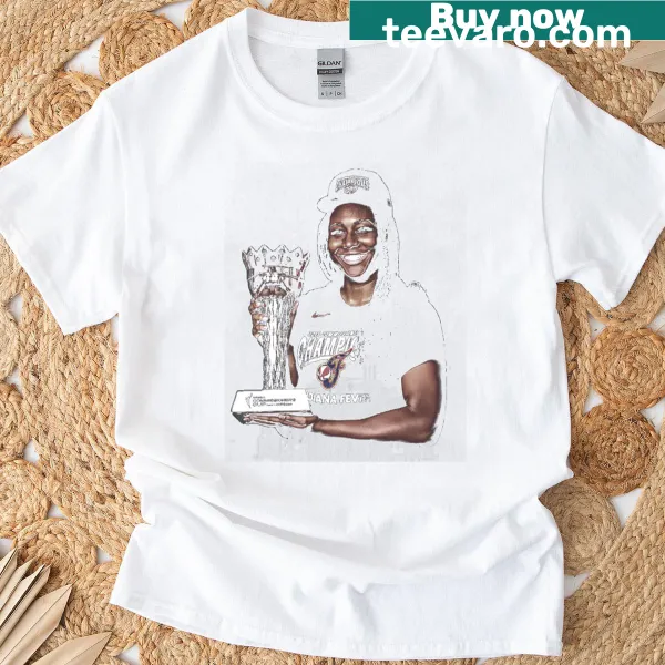 Graphic celebrating Aliyah Boston's trophy achievements on a t-shirt