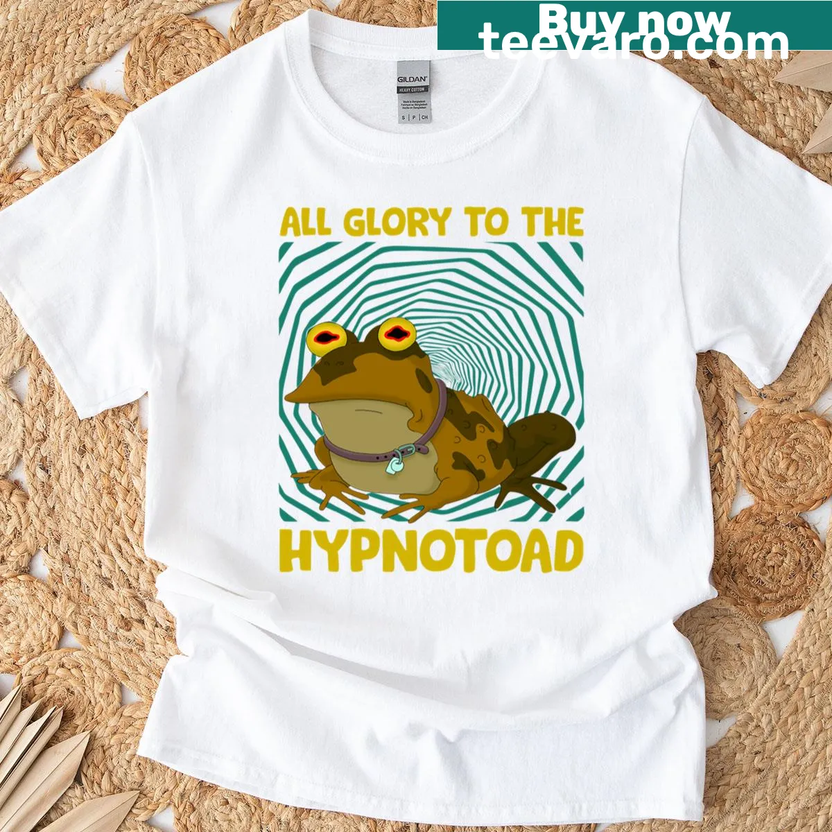 Cartoon graphic of the Hypnotoad on a t-shirt — on a men's t-shirt