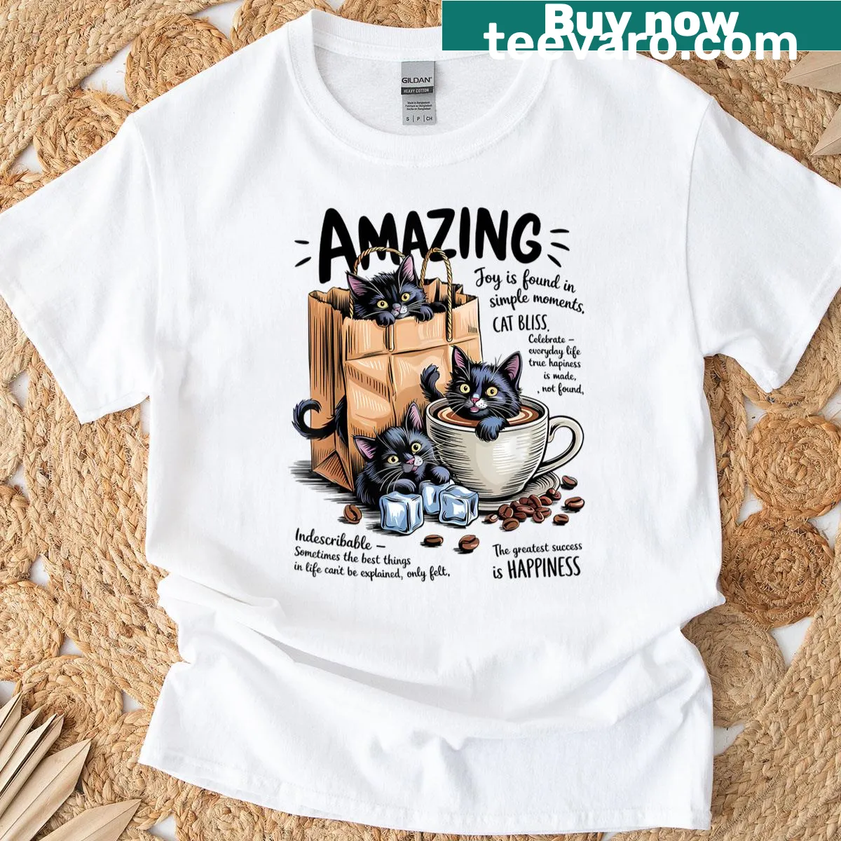 Wholesome graphic tee celebrating joy and happiness in life — on a men's t-shirt