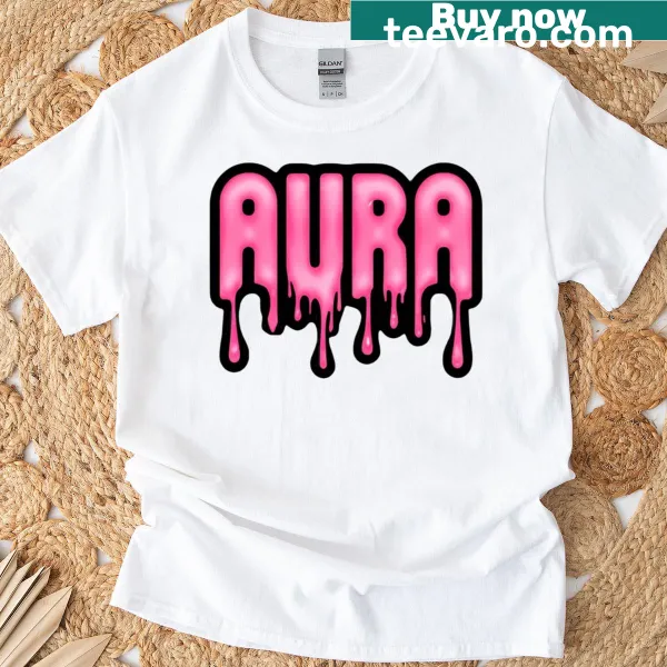 Trendy T-shirt with aesthetic drip text design