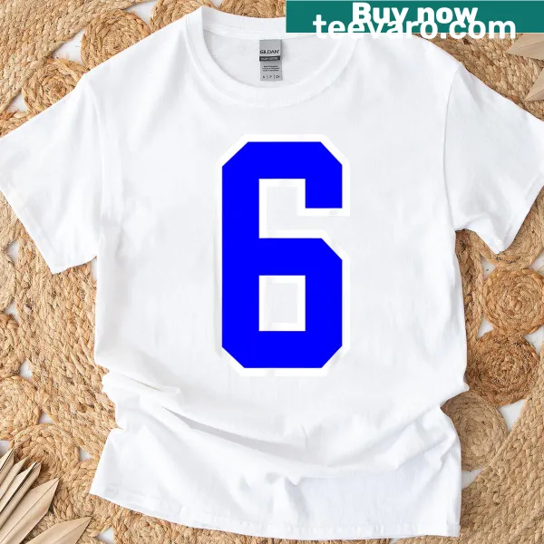 Minimalist Bold Number 6 Graphic T-shirt
