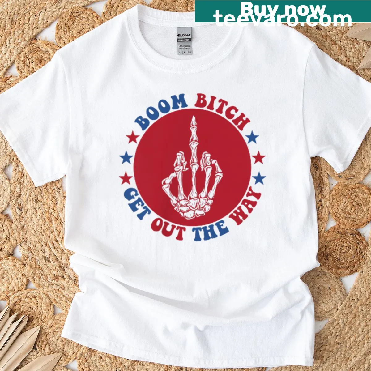 Humorous fireworks graphic for the 4th of July T-shirt — on a men's t-shirt