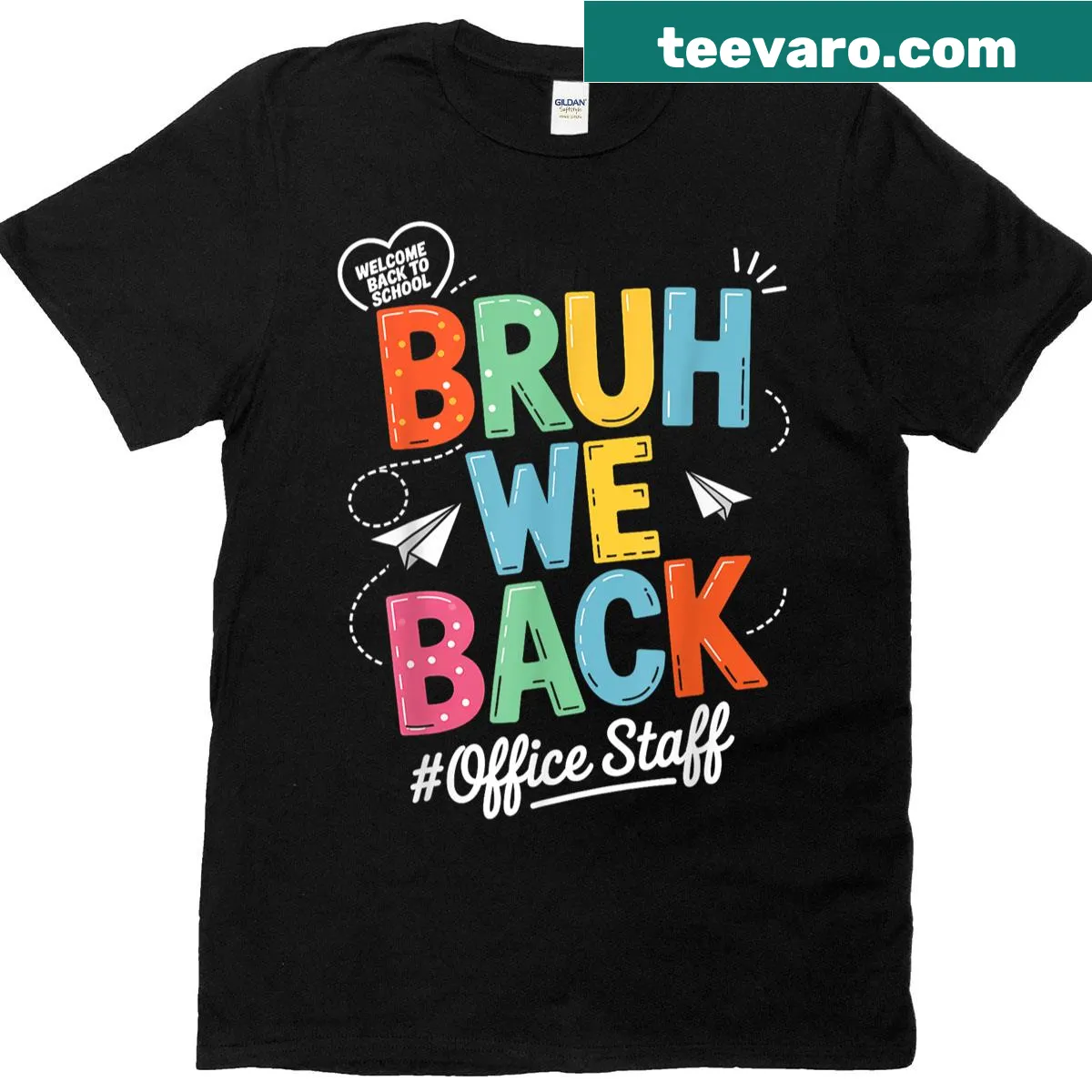 Funny teacher T-shirt with the phrase 'Bruh We Back' for the first day of school — on a men's t-shirt
