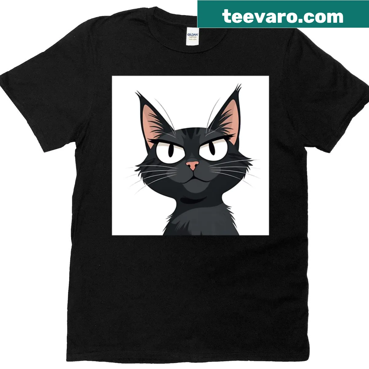 Sarcastic cat illustration T-shirt for cat lovers — on a men's t-shirt