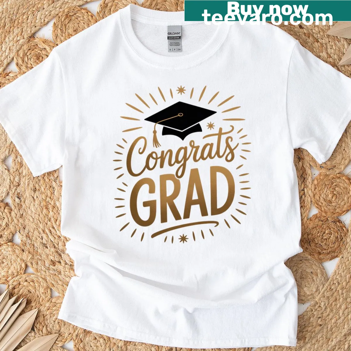Text design celebrating graduation for the Class of 2025 — on a men's t-shirt