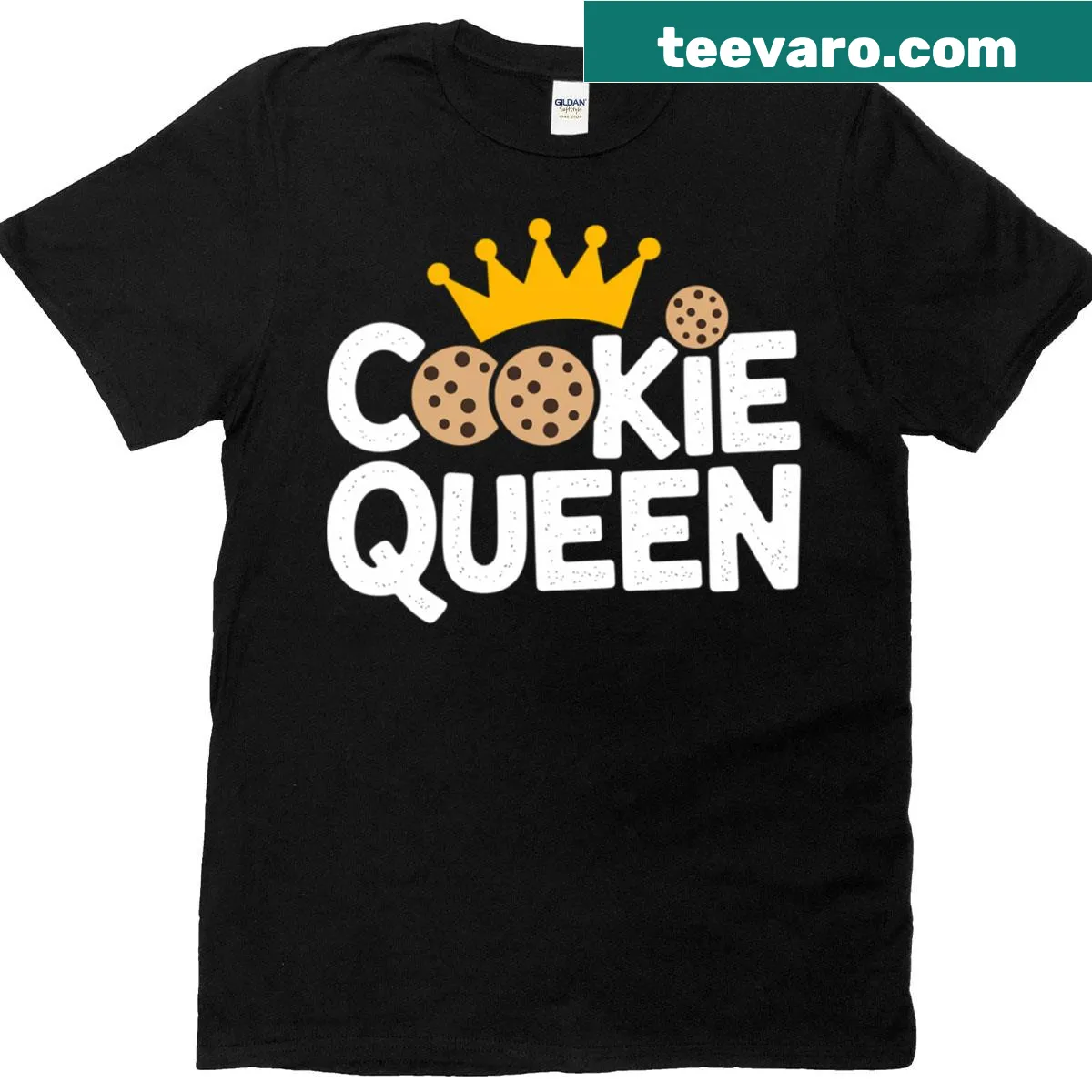 Cute Cookie Queen T-shirt with a crown made of cookies — on a men's t-shirt