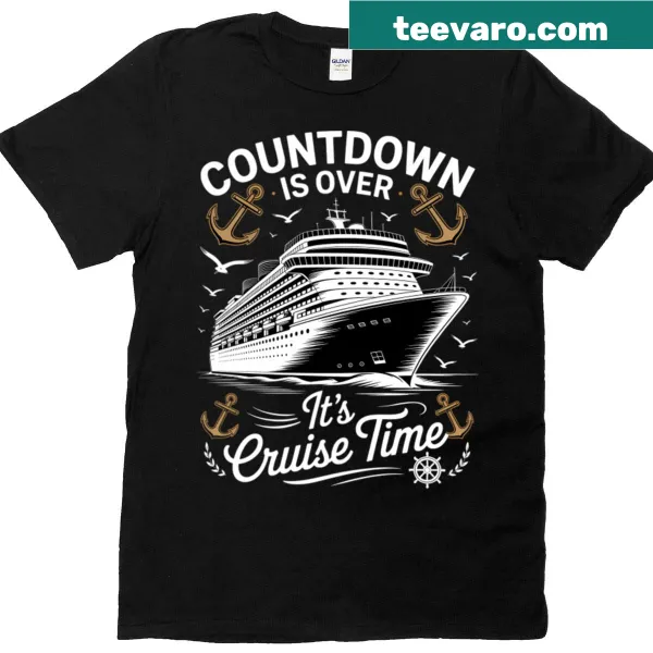 Funny family cruising T-shirt with playful countdown text