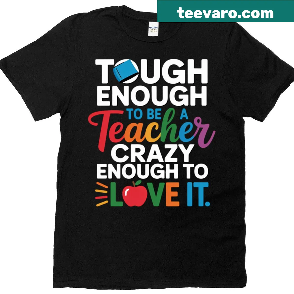T-shirt with 'Crazy Teacher' text, suitable for men and women teachers. — on a men's t-shirt