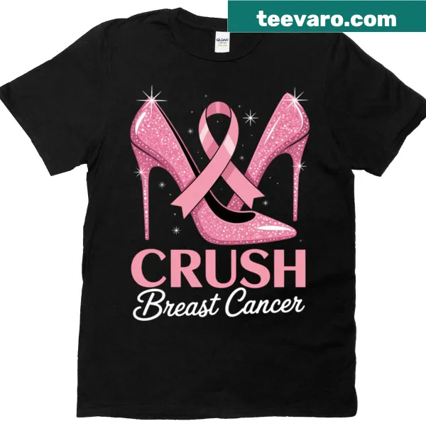 Bling design t-shirt promoting breast cancer awareness