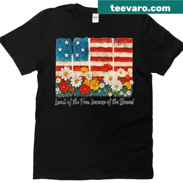 Patriotic T-shirt featuring a cute American flag design