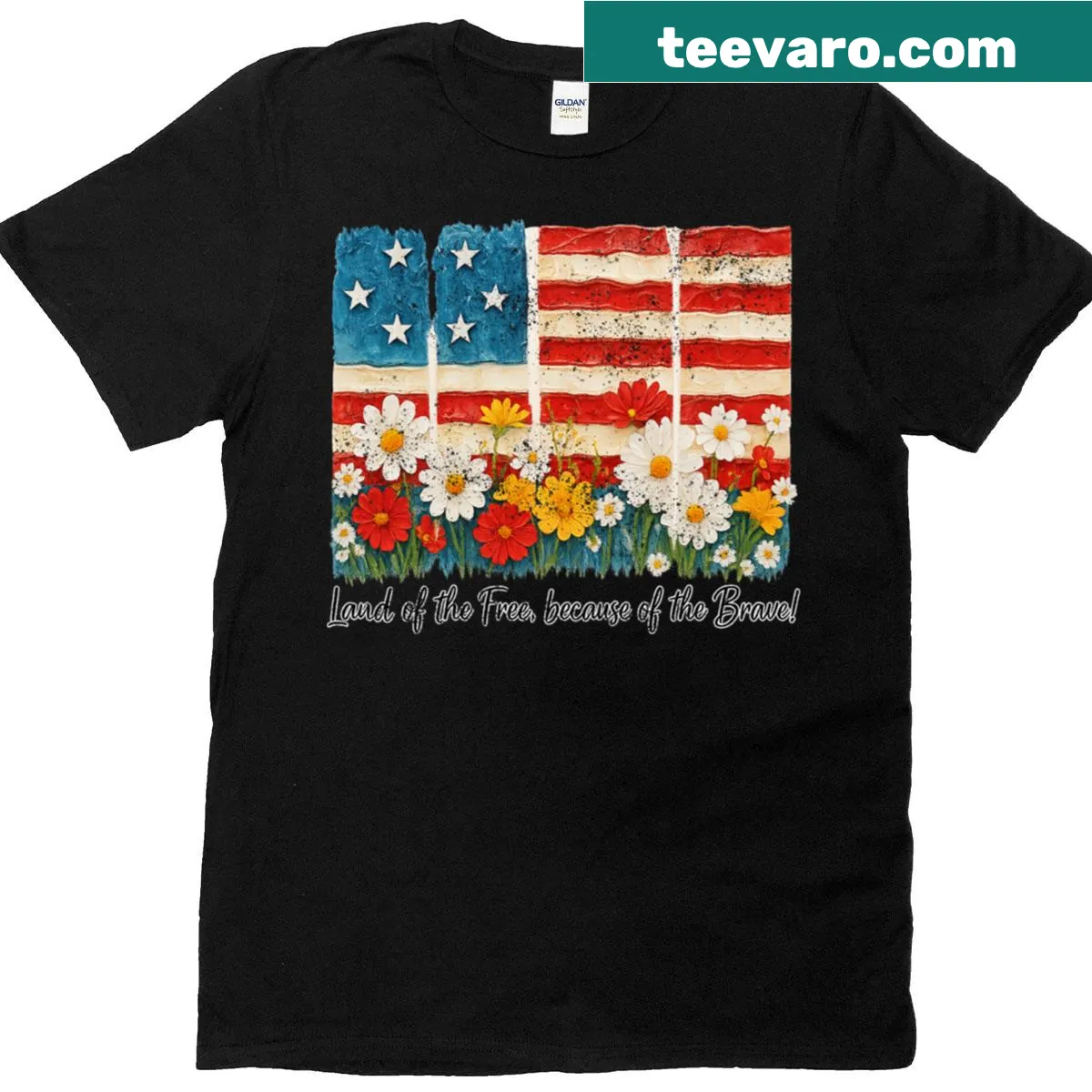 Patriotic T-shirt featuring a cute American flag design — on a men's t-shirt