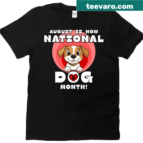 Cute T-shirt for August National Dog Day with fun dog graphics