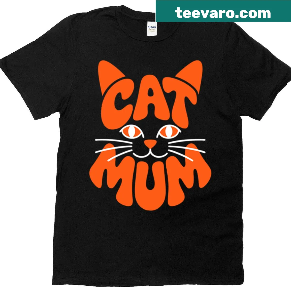 T-shirt with cute cat mom typography design and kitty ears — on a men's t-shirt