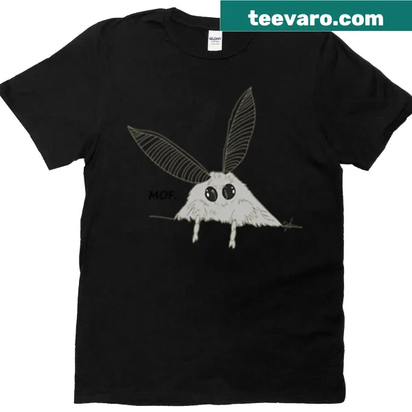 Adorable t-shirt featuring a fluffy moth design