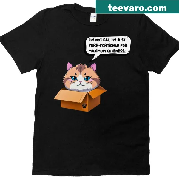 Illustrative design of a cute cat lounging on a t-shirt
