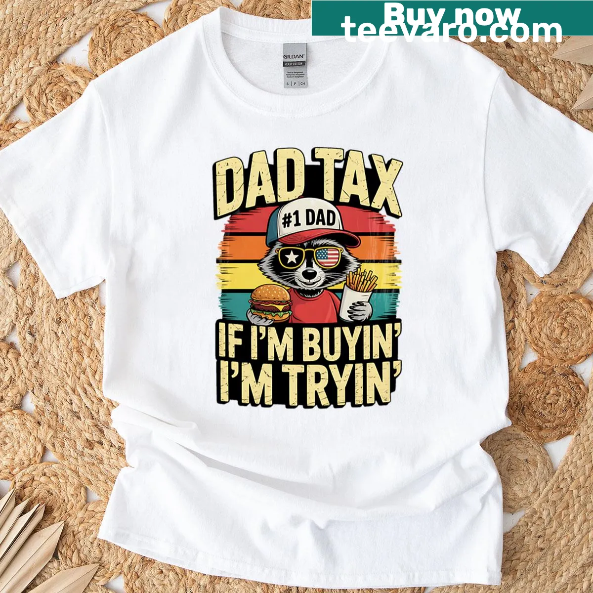 Funny oversized shirt for dads with a humorous saying — on a men's t-shirt