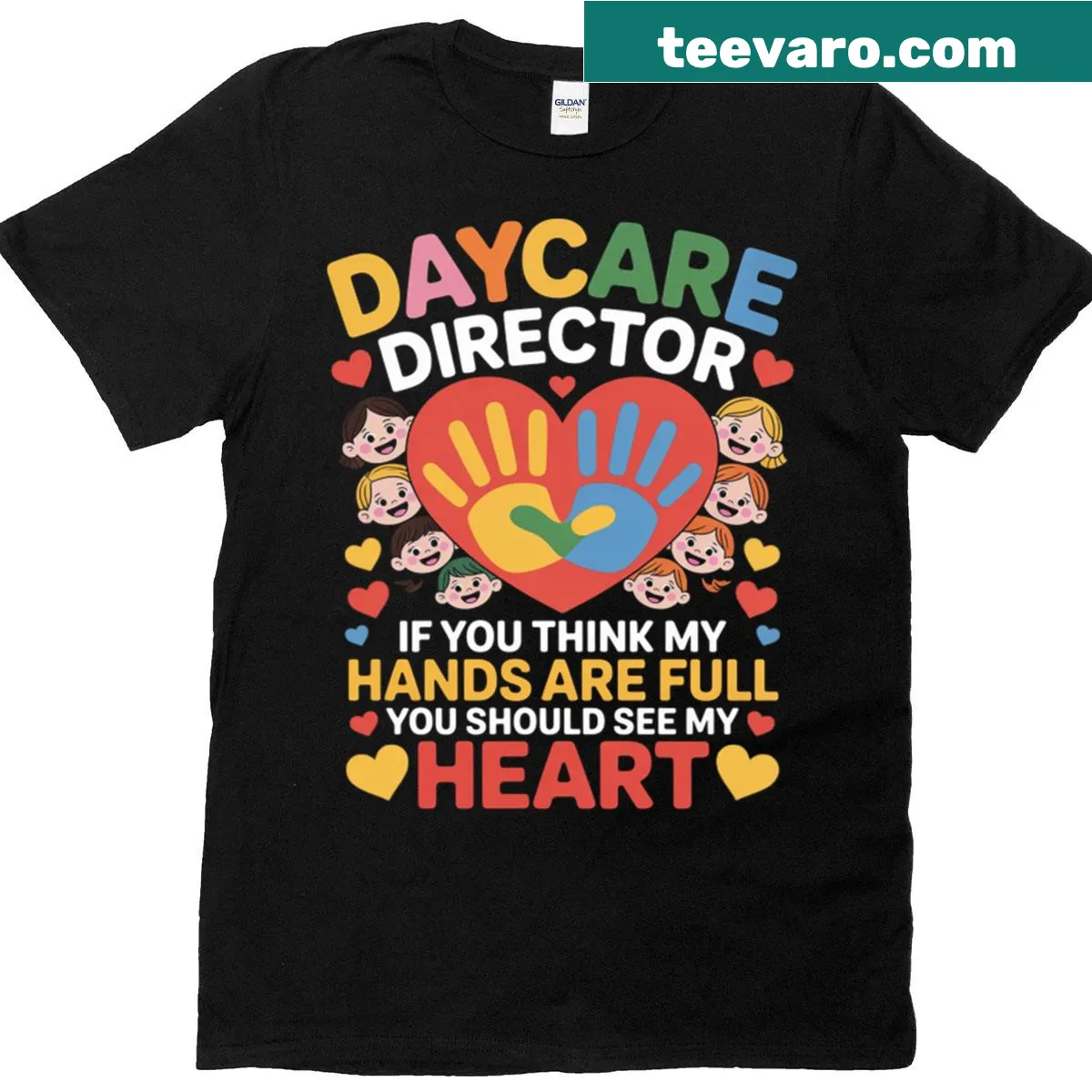 T-shirt with 'You Should See My Heart' text and graphics for daycare directors — on a men's t-shirt