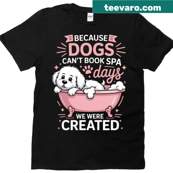 Humorous Dog Groomer t-shirt with clever text and dog graphics