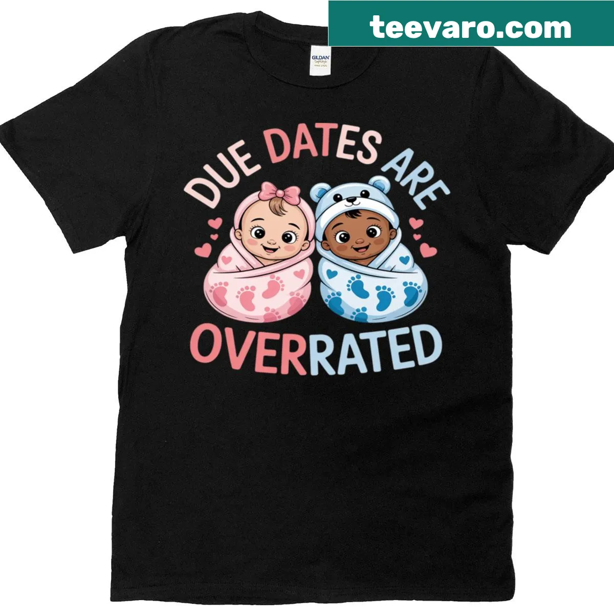 Funny t-shirt for nurses featuring the phrase Due Dates Are Overrated — on a men's t-shirt