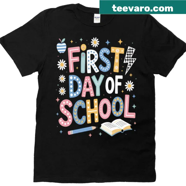 Cheerful first day of school t-shirt for kids