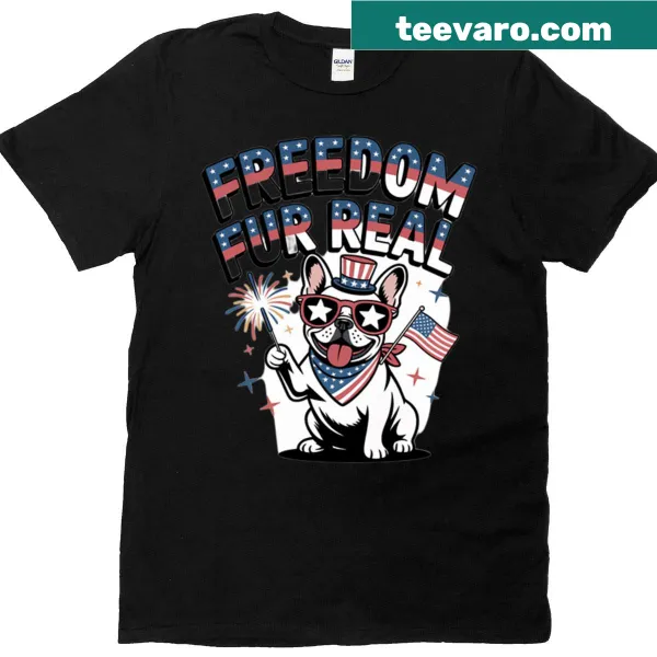 Adorable oversized t-shirt featuring a French Bulldog for Fourth of July