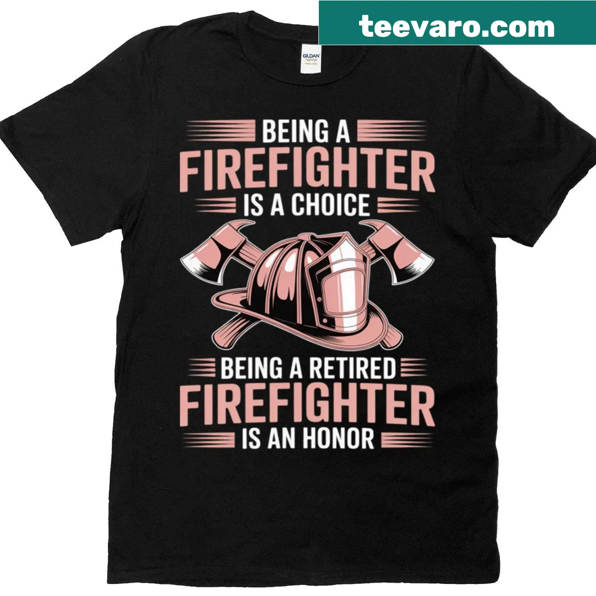 Funny firefighter t-shirt with playful text and imagery — on a men's t-shirt
